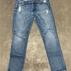 7 Seven jeans Josefina distressed skinny boyfriend Blue Jeans size 27